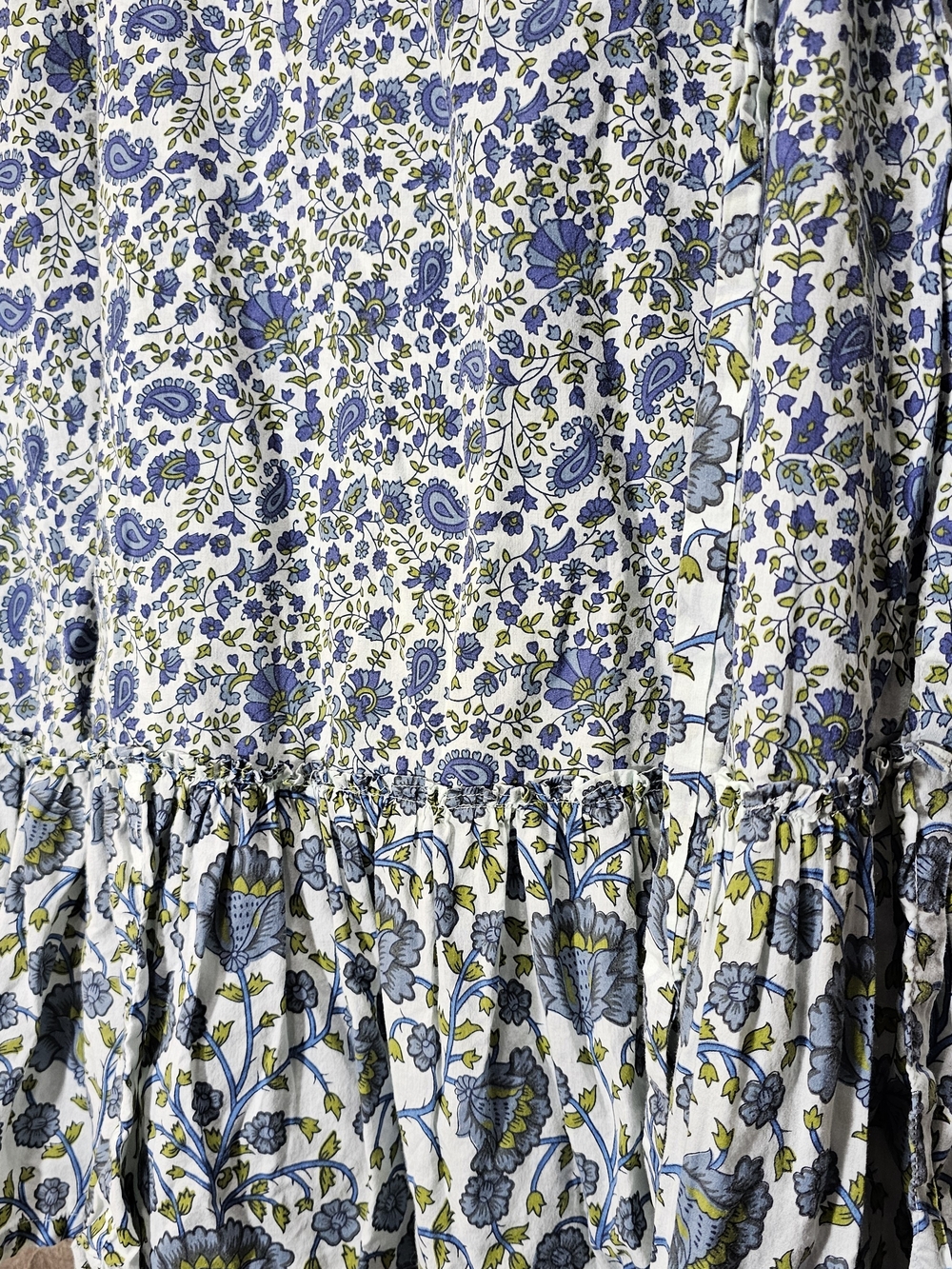 Sundance Blue Floral Blue Wrap Midi Skirt Size 12 - Picture 6 of 10